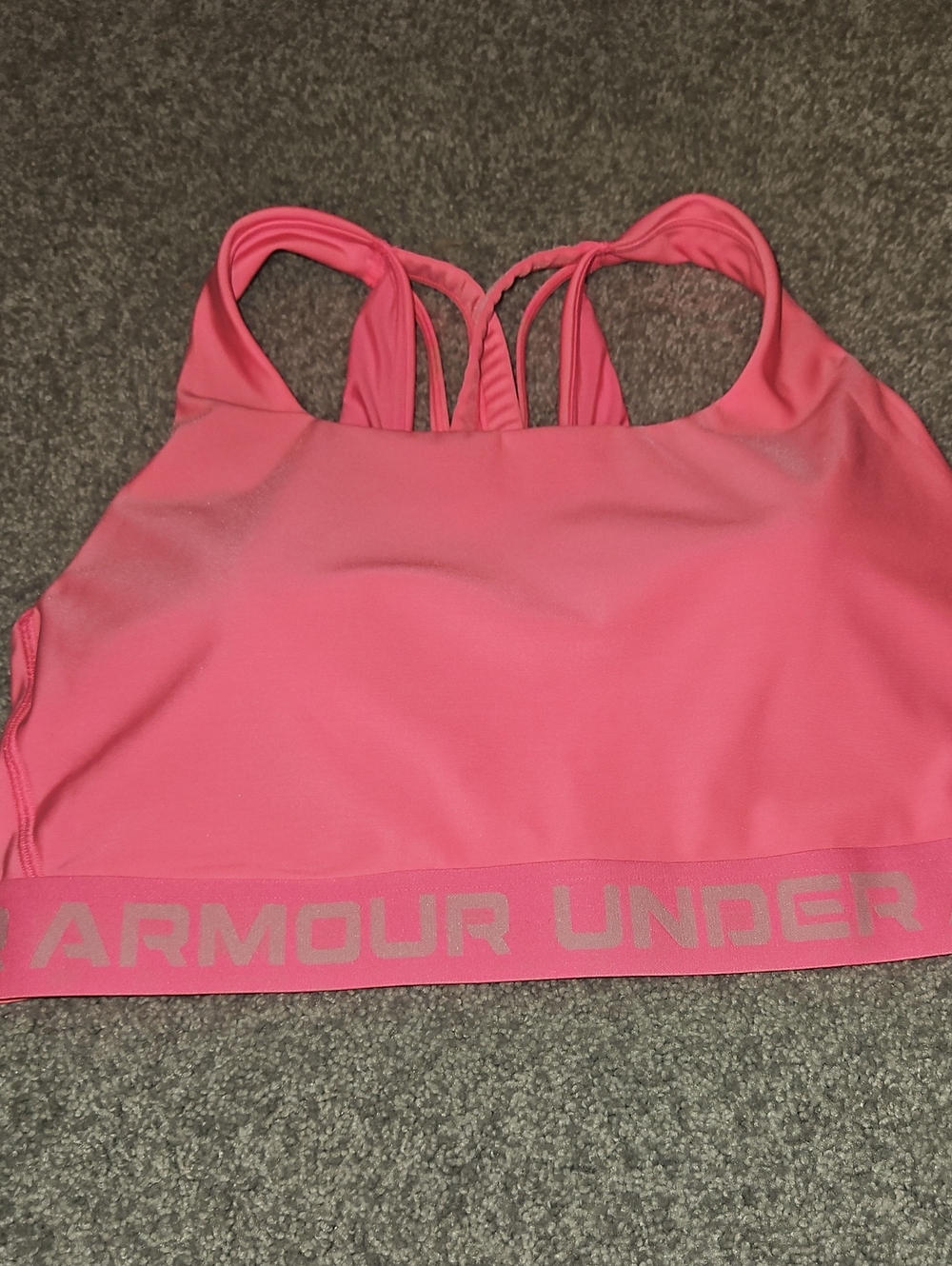 Under Armour Pink Strappy Sports Bra with Branded Band